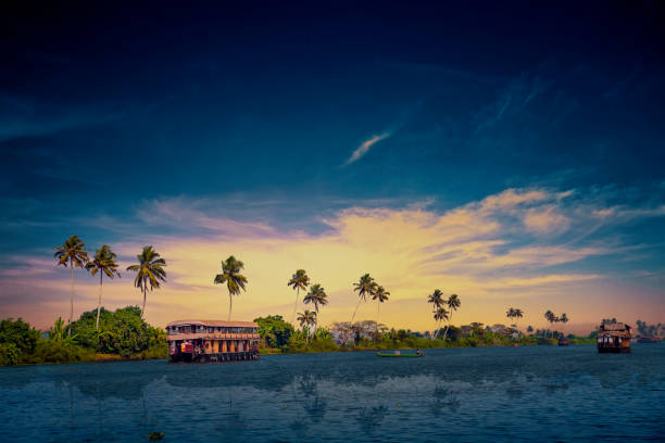 Houseboat on Kerala backwaters. Kerala, India