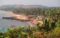 Beaches and nature of northern Goa, Anjuna beach from Hills